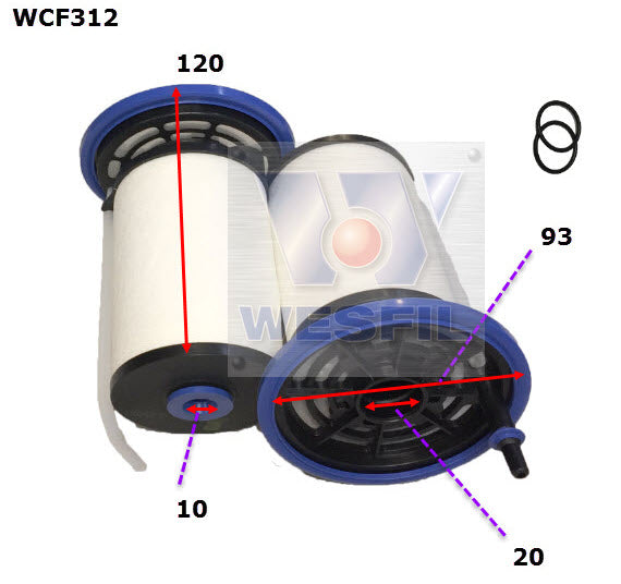 Wesfil Diesel Fuel Filter - WCF312